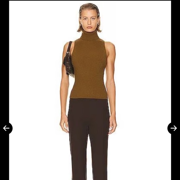 Enza Wool Cashmere Olive Turtleneck Sweater - Picture 4 of 7